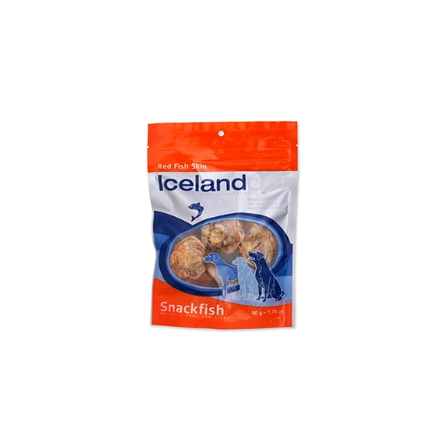 Iceland Pet Tørret Fiskeskind RØD 50 gr. (rulle) - FjeldgaardShop.dk