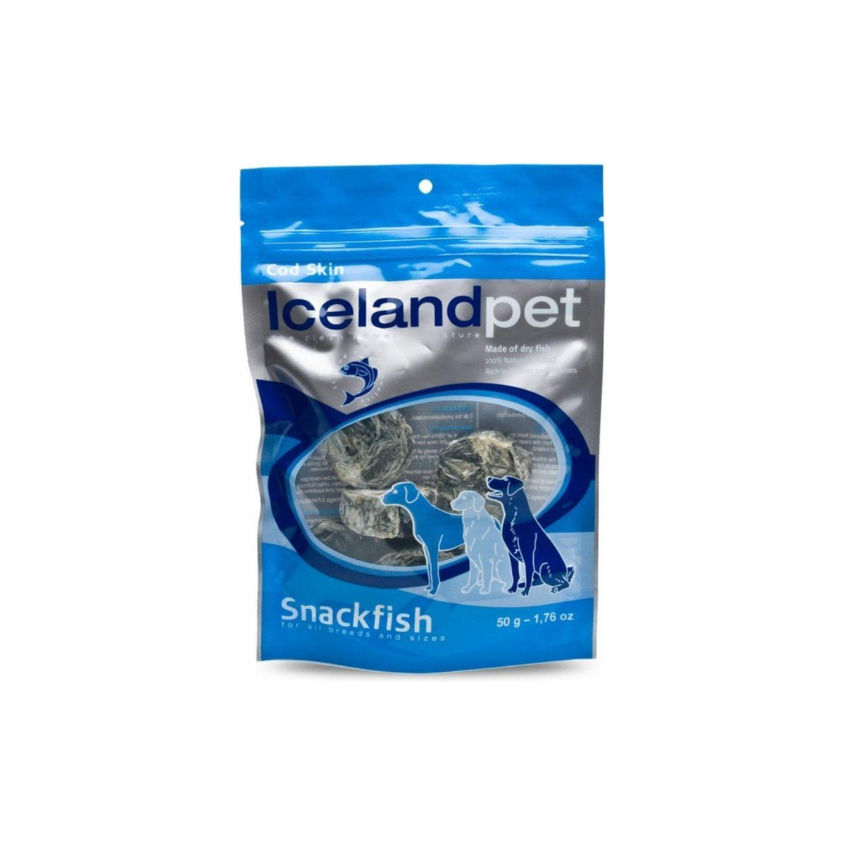 Iceland Pet Tørret Fiskeskind Torsk 50 g rulle naturlig hundesnack