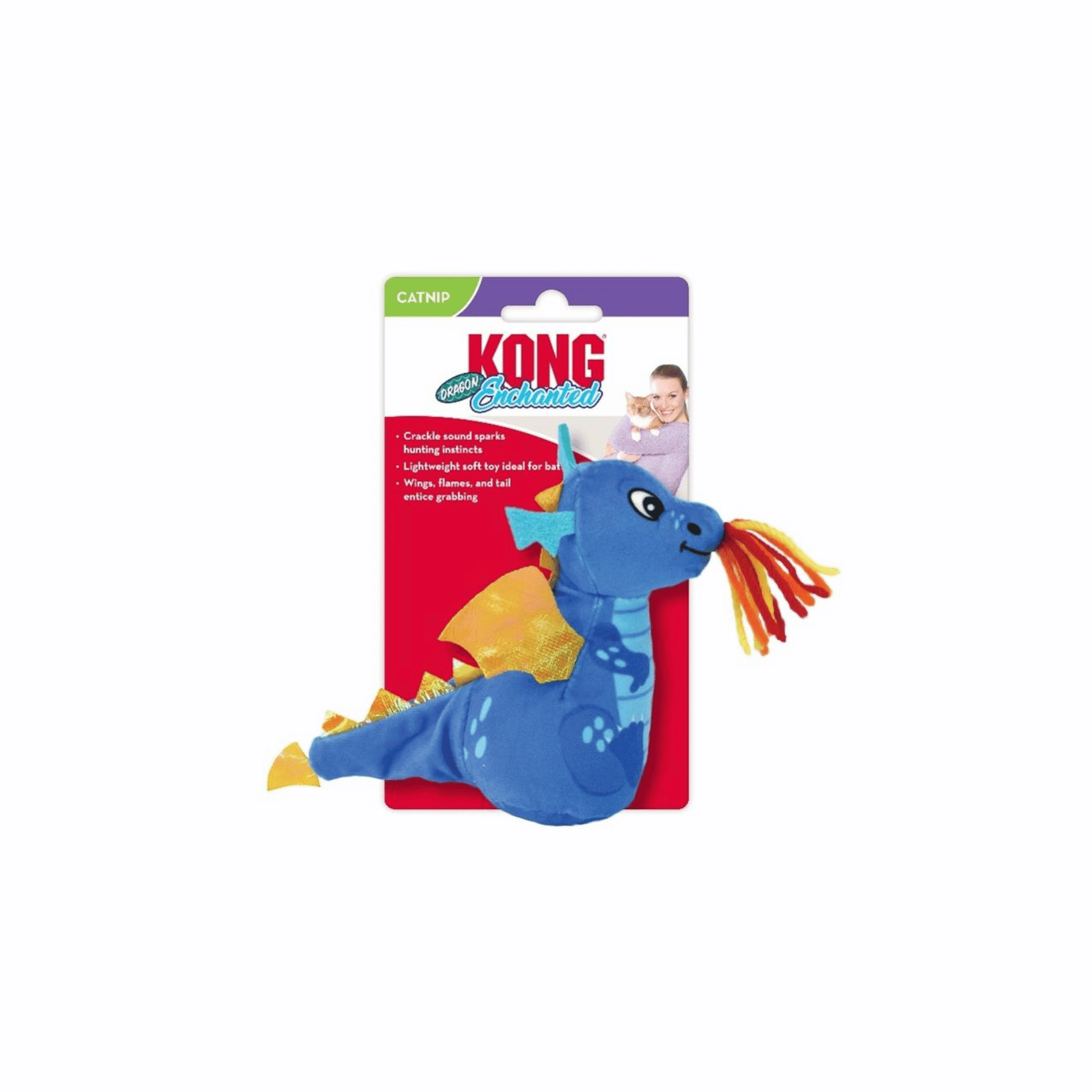 KONG Enchanted Dragon kattelegetøj med katteurt til aktiv leg