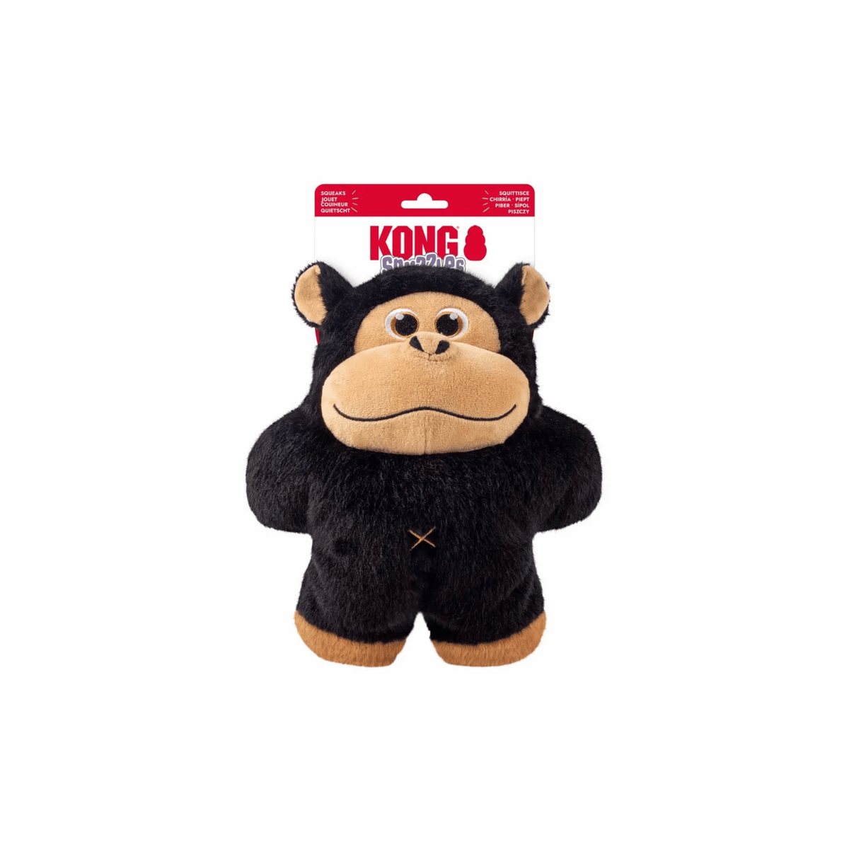 KONG Snuzzles Gorilla XL 28 x 25 x 10 cm plyslegetøj til hund med pivlyd