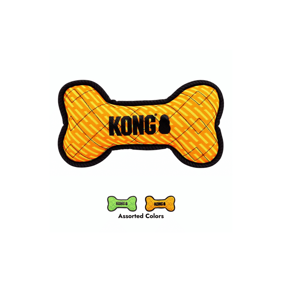 KONG Armor Bone Mix M benformet hundelegetøj med reflekterende kant og piv