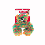 KONG Frizzles Frazzle M 23 x 23 x 6 cm blødt plyslegetøj med piv og knitrelyd til hund