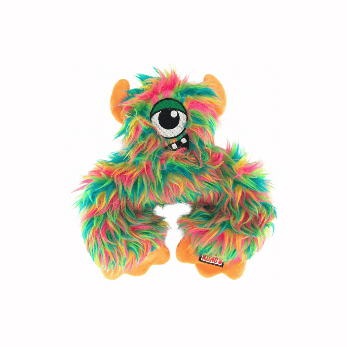 KONG Frizzles Frazzle M 23 x 23 x 6 cm blødt plyslegetøj med piv og knitrelyd til hund