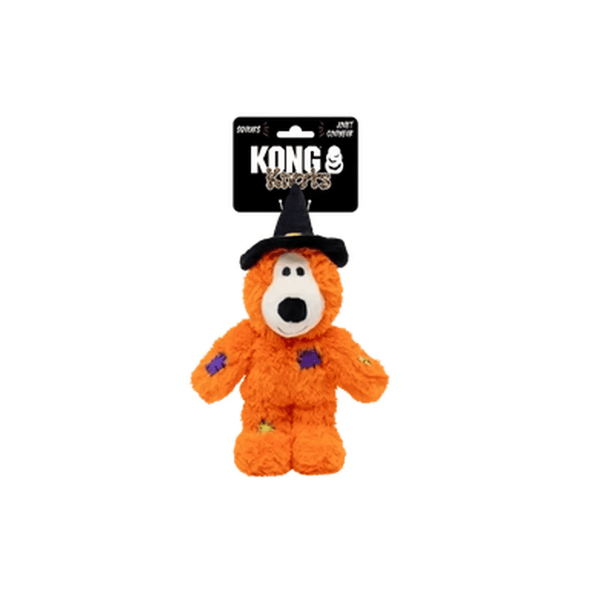 KONG Halloween Wild Knots Witch Bear plyslegetøj med knudereb og piv til hund