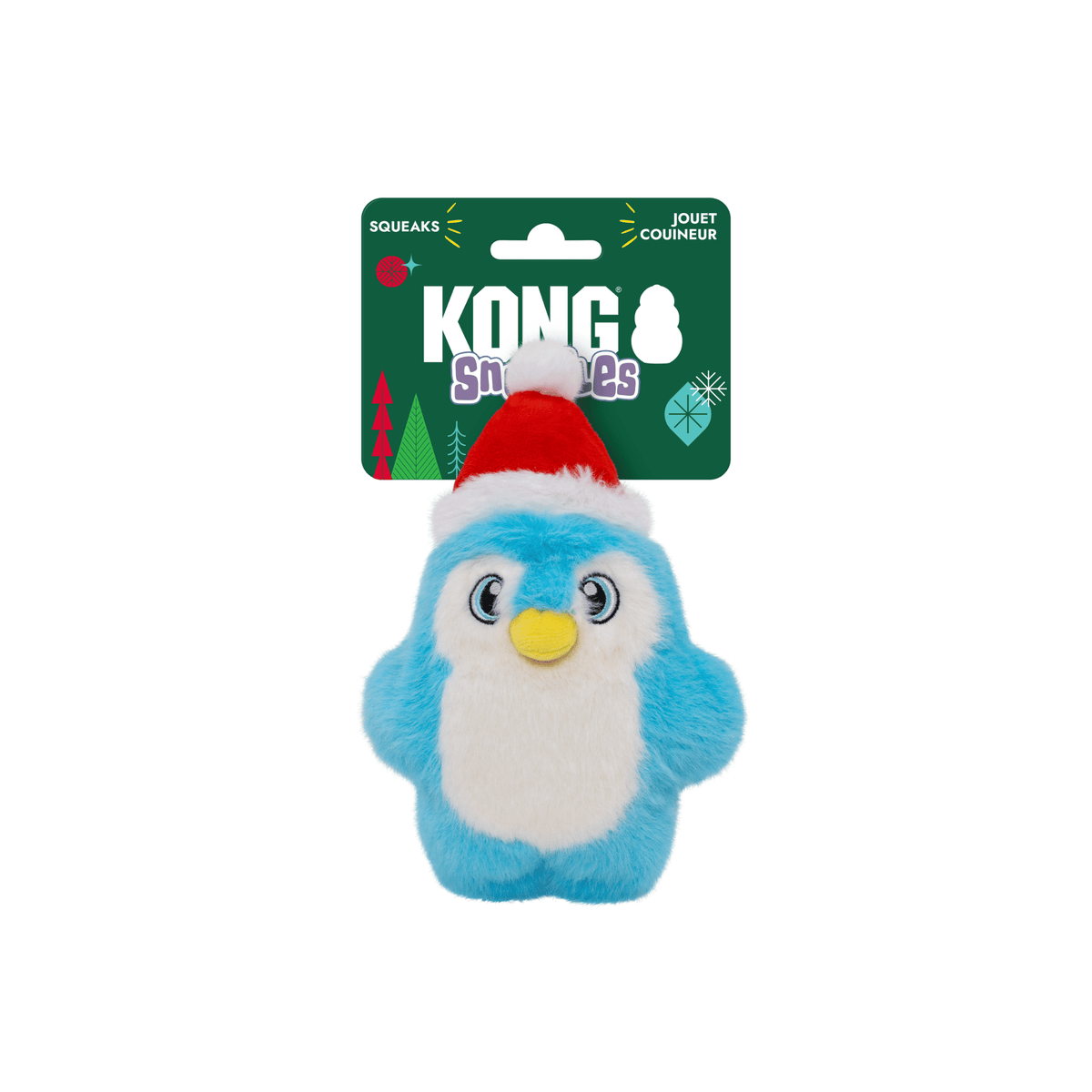 KONG Holiday Snuzzles Santa Penguin S/M blødt julelegetøj til hund med piv