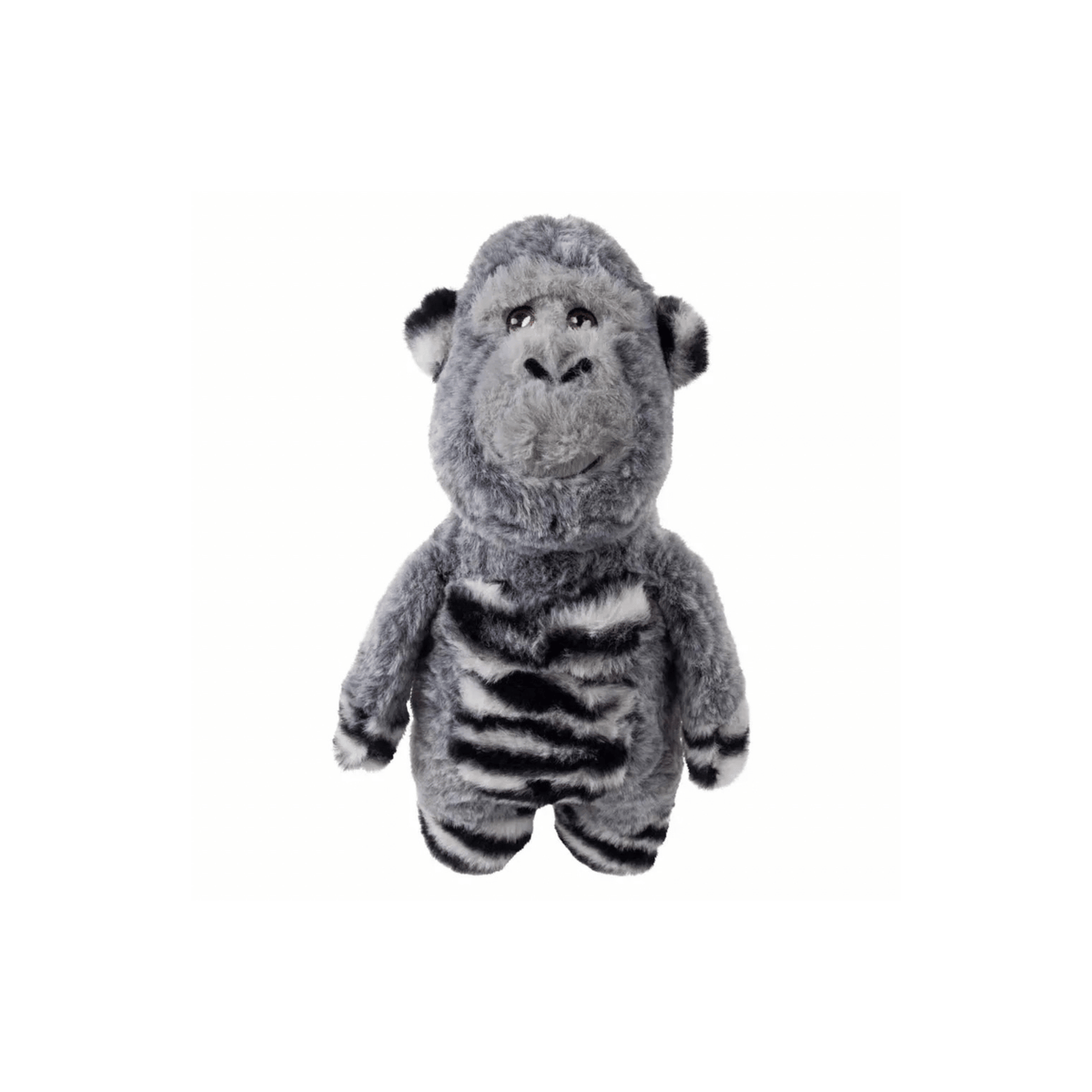 KONG Jungle Jamz Gorilla M/L gråt plyslegetøj med piv, knitren og rangle til hund
