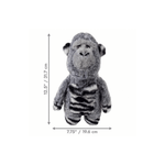 KONG Jungle Jamz Gorilla M/L gråt plyslegetøj med piv, knitren og rangle til hund