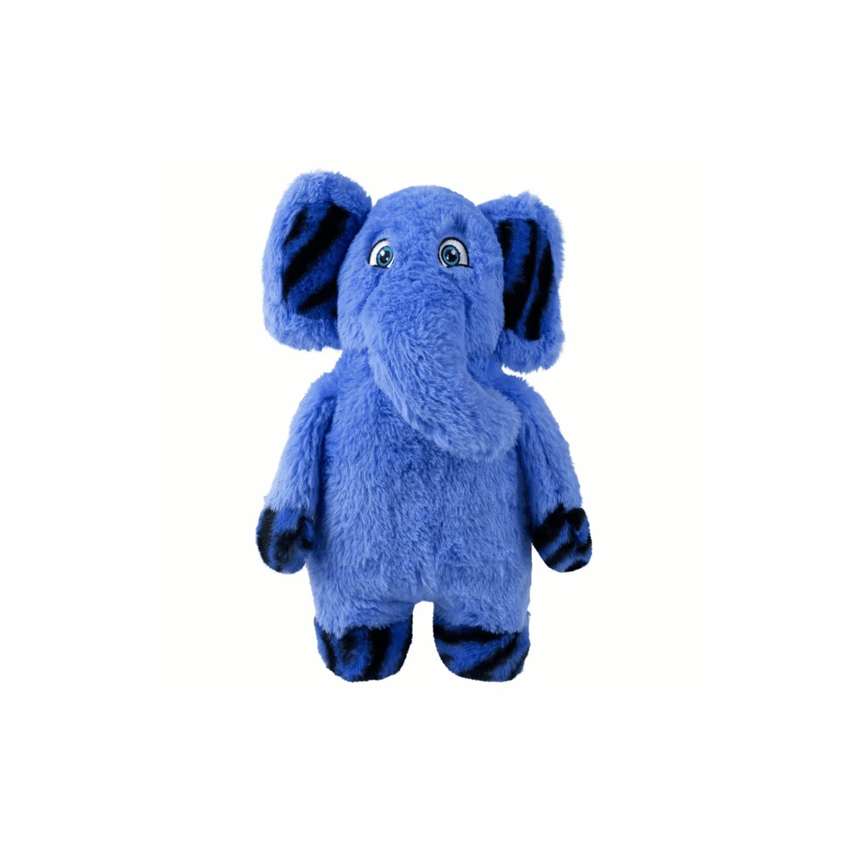 KONG Jungle Jamz Elephant M/L blå plys-elefant med piv, knitren og rangle til hund