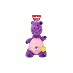 KONG Knots Belly Hippo M/L lilla plyslegetøj med rebkugle og piv til hund
