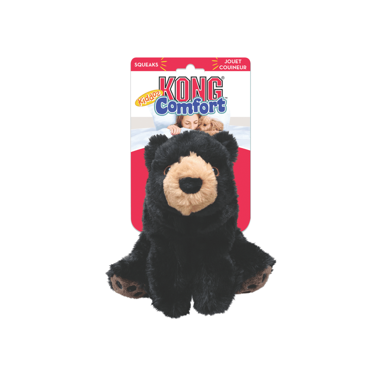 KONG Comfort Kiddos Bjørn brun L 22 cm hundebamse med aftagelig piv