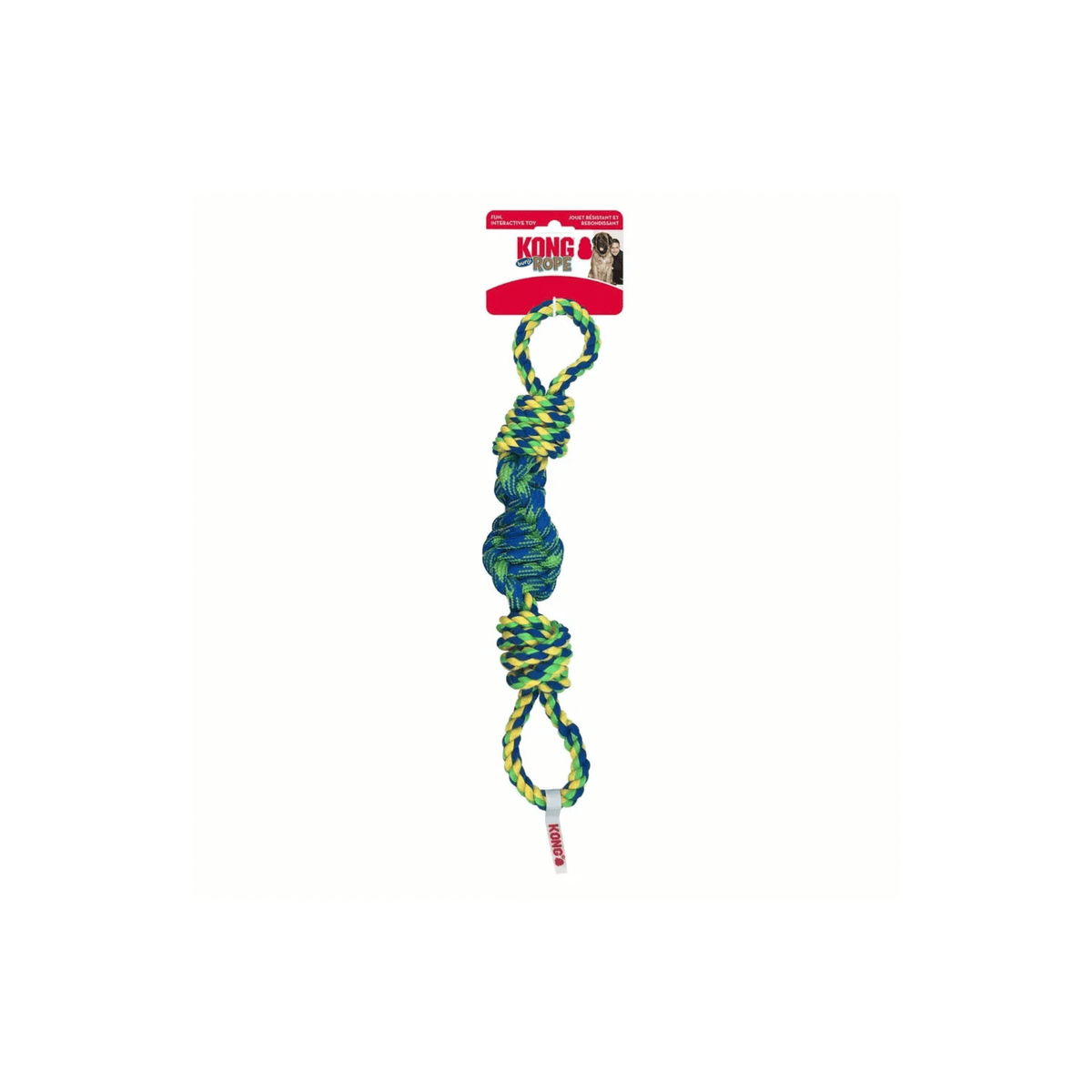 KONG Rope Bunji Mix 39,5 cm træklegetøj med elastisk bungee og reb til hund