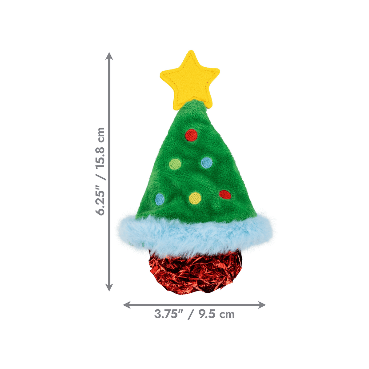 KONG Holiday Crackles Christmas Tree grønt kattelegetøj med catnip og knitrelyd