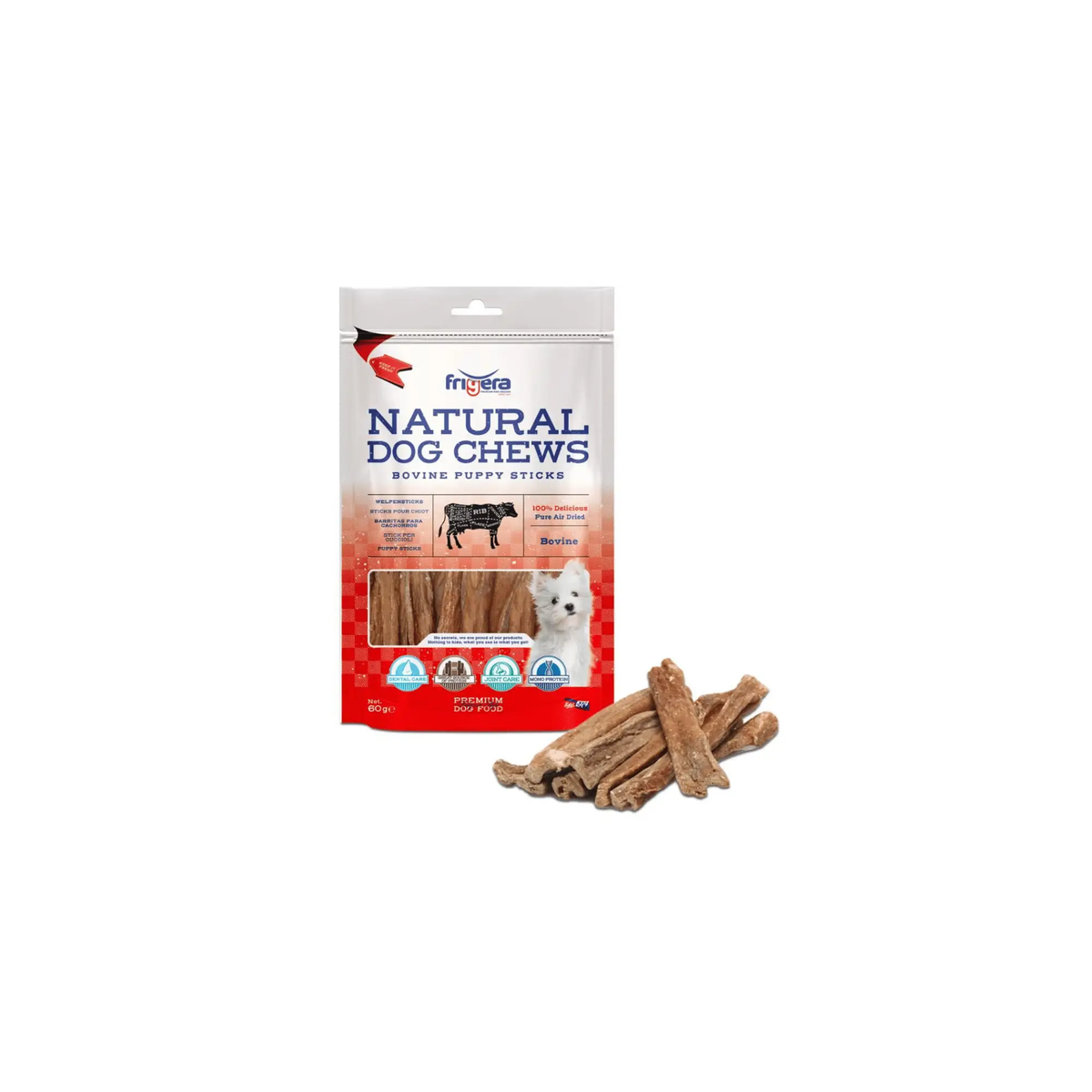 Frigera Natural Dog Chews Bovine Puppy Sticks 60 gr. by Frigera