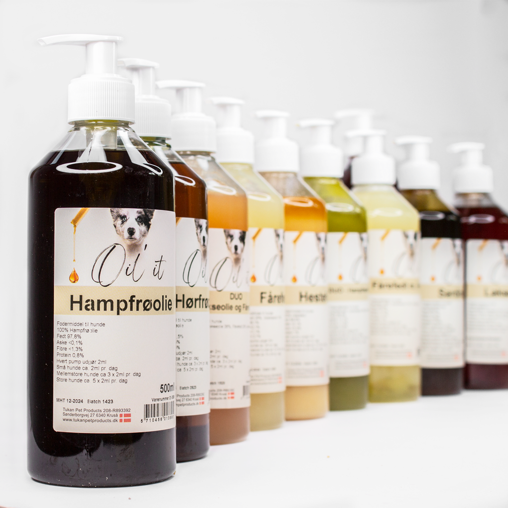 Fodertilskud - Oil'it Fårefedt med Hvidløg 500 ml. - FjeldgaardShop.dk Lakseolie & olier til hunde Oil'it