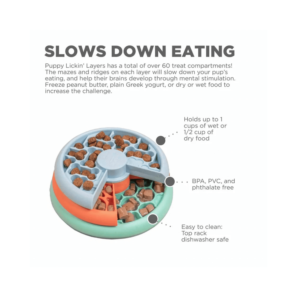 Nina Ottosson Puppy Lickin Layers Small slow feeder og aktiveringslegetøj til hvalp