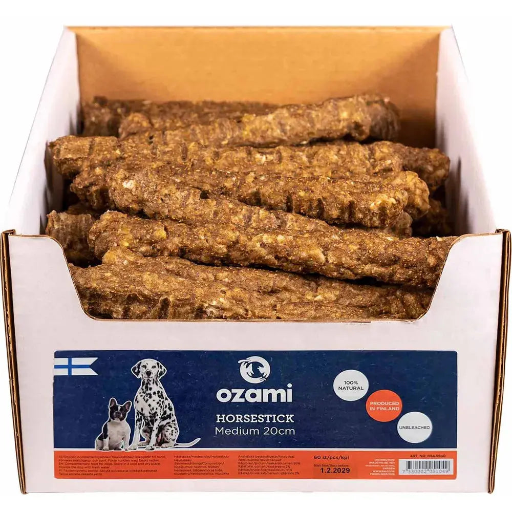 Tyggeben - Nordisk Ozami Häststick Medium 20 cm. - FjeldgaardShop.dk Natursnacks Hest Nordisk Ozami