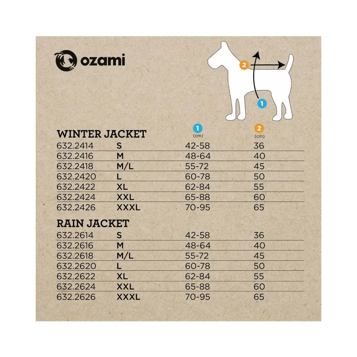 Ozami Outdoor sort regnjakke til hund med fleecefor og refleks