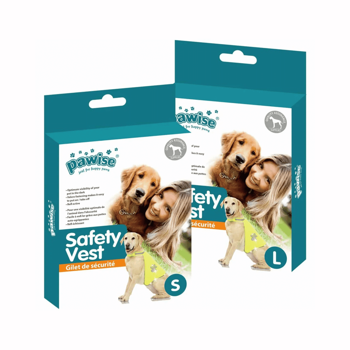 Pawise Dogsafety refleksvest til hund med velcrolukning og reflekterende detaljer