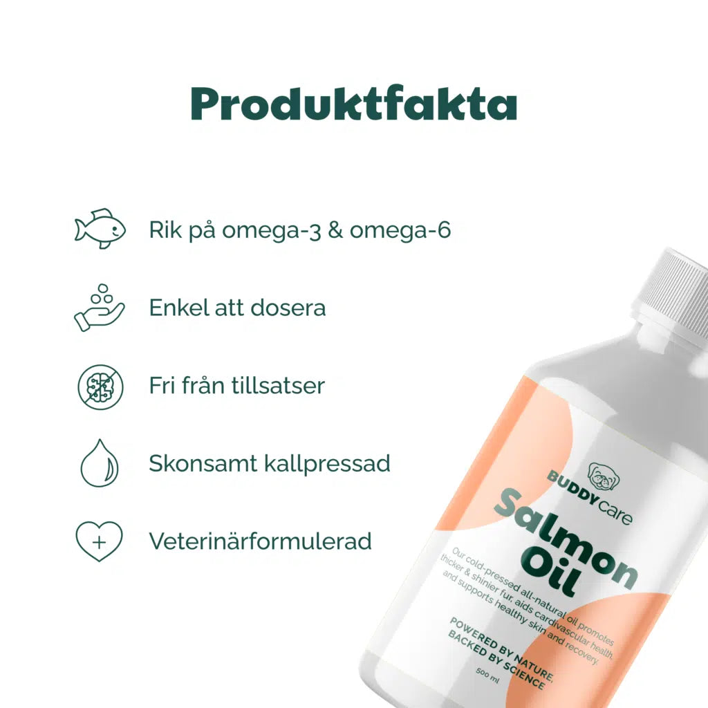 Fodertilskud - Buddycare Salmon Oil - FjeldgaardShop.dk Lakseolie & olier til hunde Buddycare