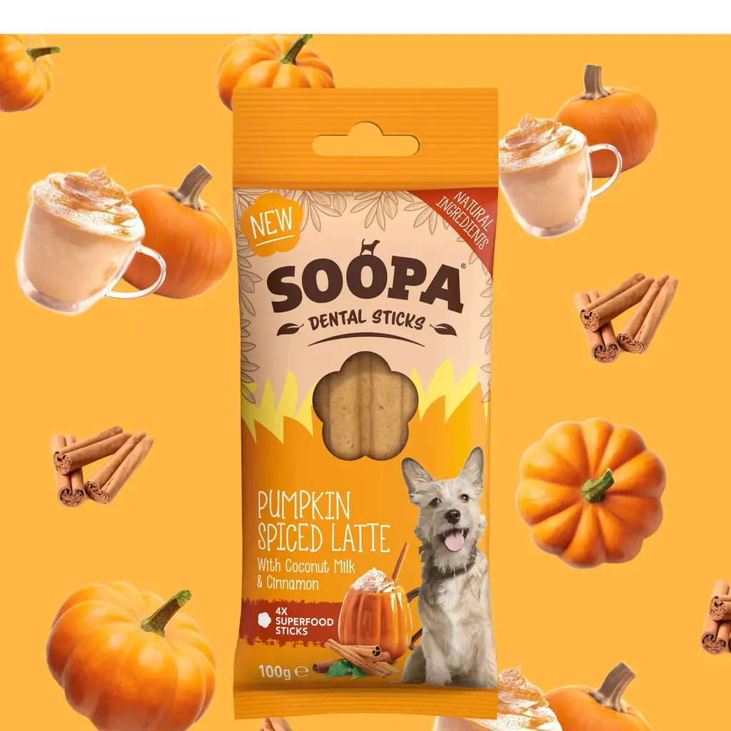 SOOPA Dental Sticks Pumpkin Spiced Latte 100 gr. MHT:27.08.26 by SOOPA