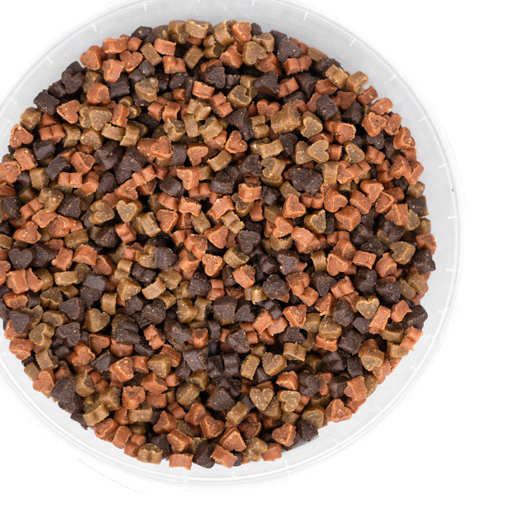 Snack'it Semi-Moist Mini Hearts Mix 1,8 kg.(EU) - FjeldgaardShop.dk Bløde godbidder Snack'it