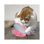 KONG Cat Wubba Caticorn blå pink kattelegetøj med fjer og catnip