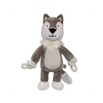 Danish Wildlife Ulv Valdemar 37 cm hundelegetøj med knitrende hale og aftagelig squeaker