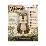 Danish Wildlife Ulv Valdemar 37 cm hundelegetøj med knitrende hale og aftagelig squeaker