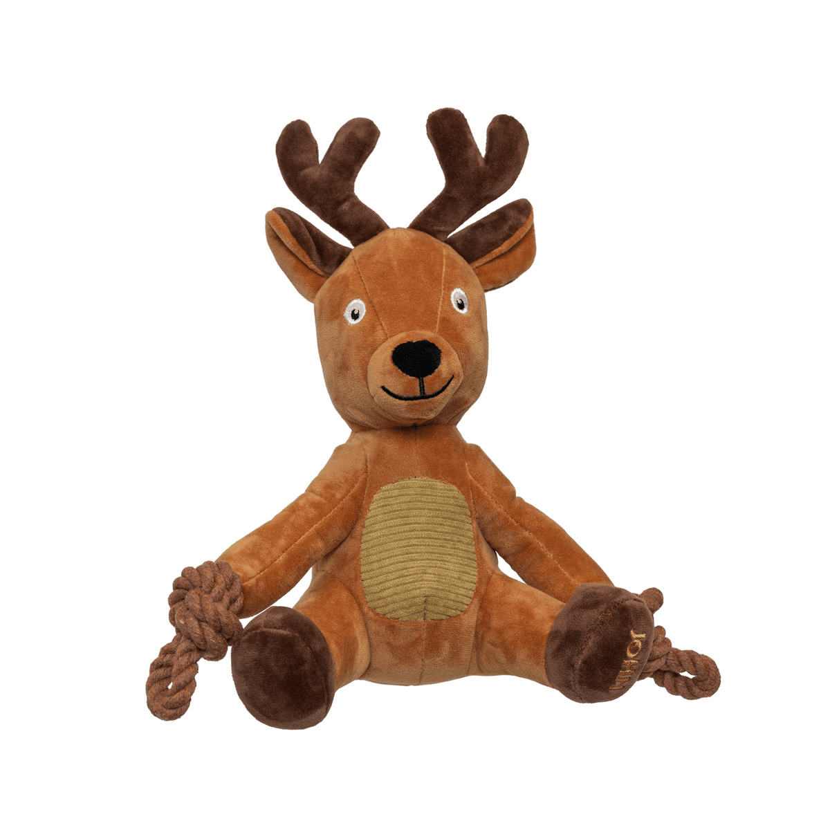 Danish Wildlife Rådyr John 35 cm hundelegetøj med knitrende ører og aftagelig squeaker