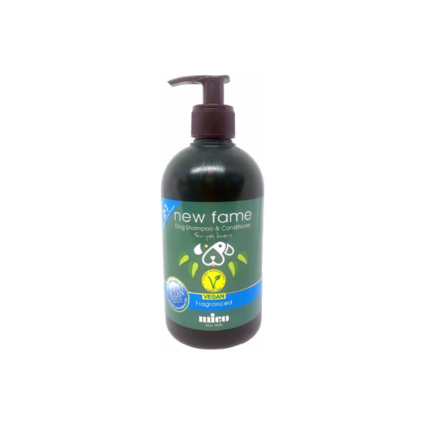 Hundeshampoo - New Fame 2-i-1 Shampoo/Balsam 500 ml. Vegansk - FjeldgaardShop.dk Hundeshampoo & balsam New Fame