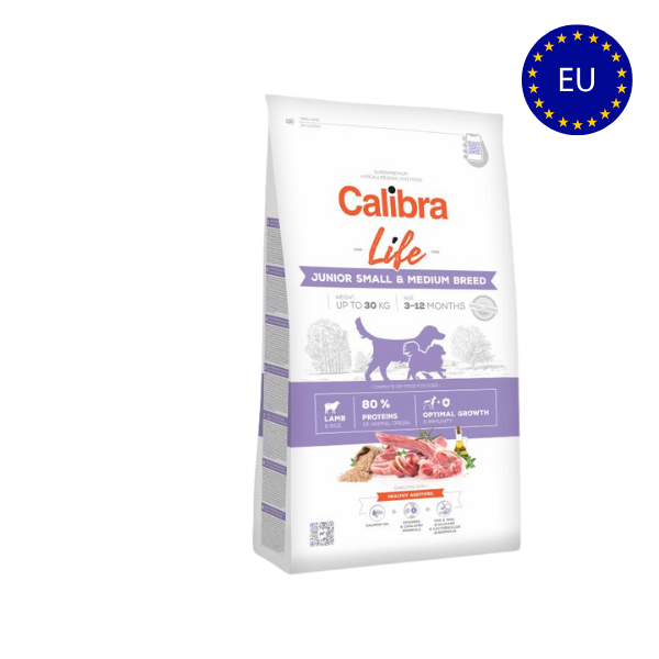Calibra Dog Life Junior Small&Medium Breed Lamb 2,5 kg.(EU) - FjeldgaardShop.dk Hvalpefoder Calibra