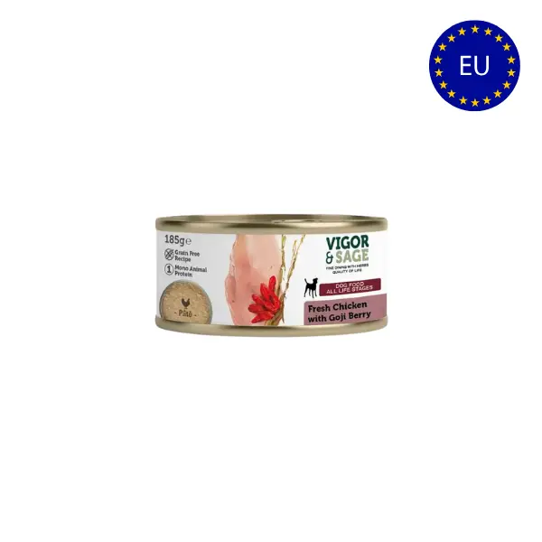 Vigor & sage Gojibær & Frisk Kylling 185 gr. by Vigor & Sage