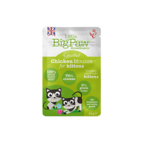 Little BigPaws Pouch – Gourmet Kyllingemousse til Killinger 85 gr. (EU) - FjeldgaardShop.dk Vådfoder til katte Little Big Paw