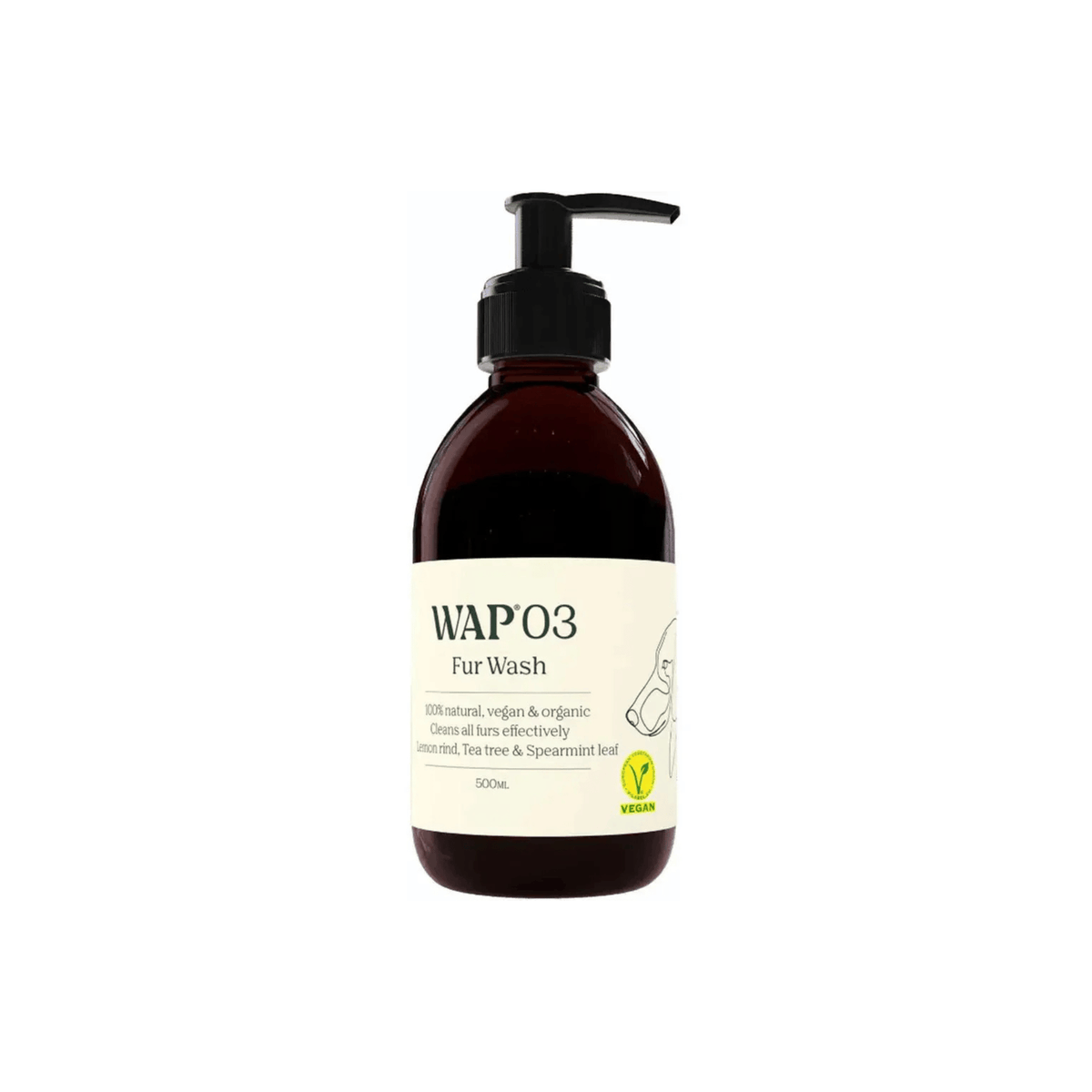 WAP:3 Fur Wash 500 ml hundeshampoo med citron, tea tree og mynte