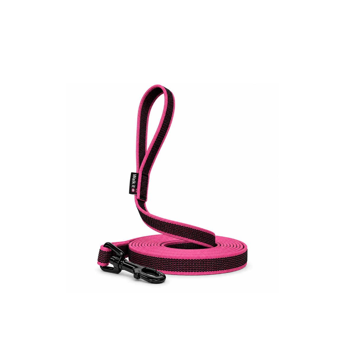 Walk'it pink anti-slip sporline med håndtag til hundetræning