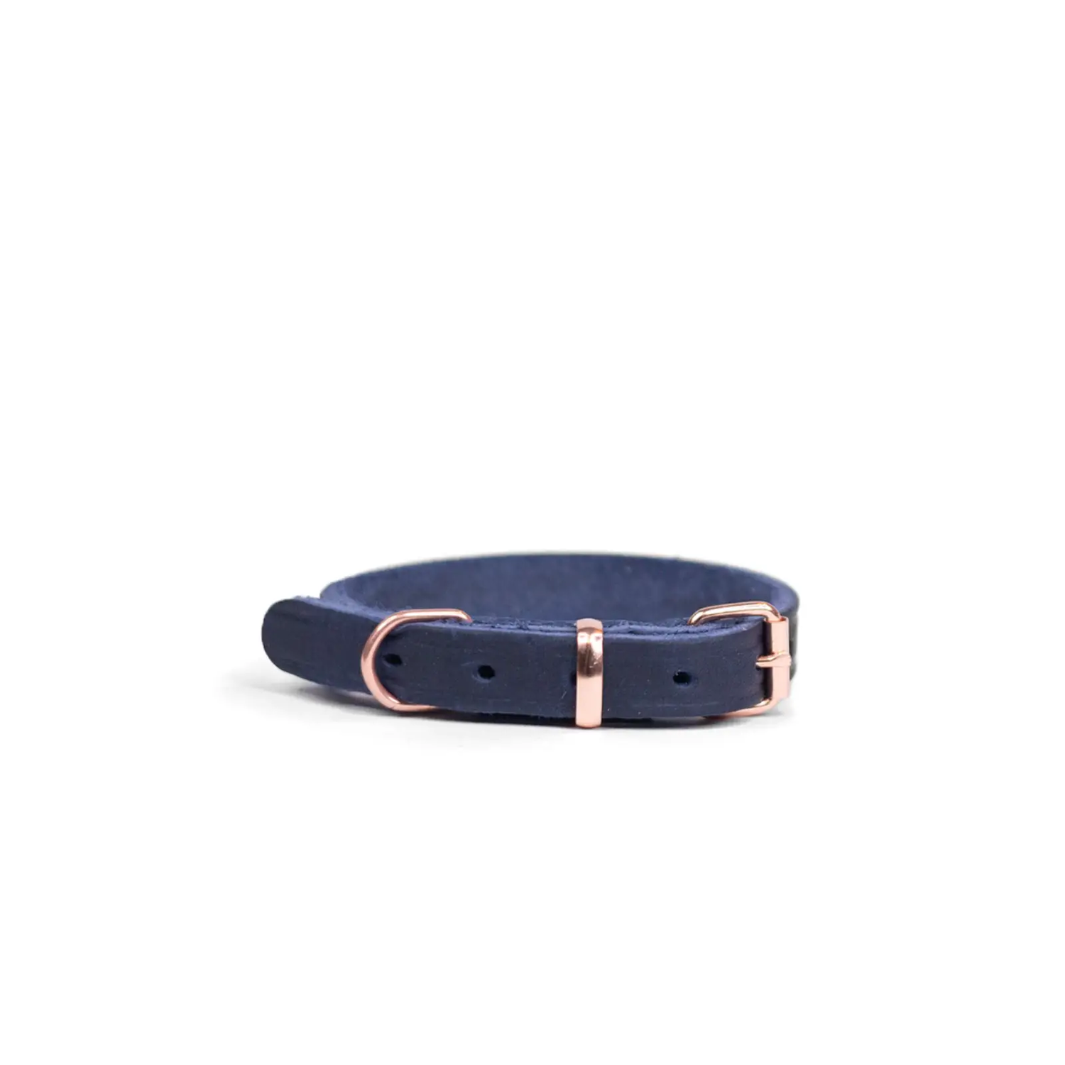 Walk'it Halsbånd – Vintage Blå Læder med Rosaguld by Walk'it