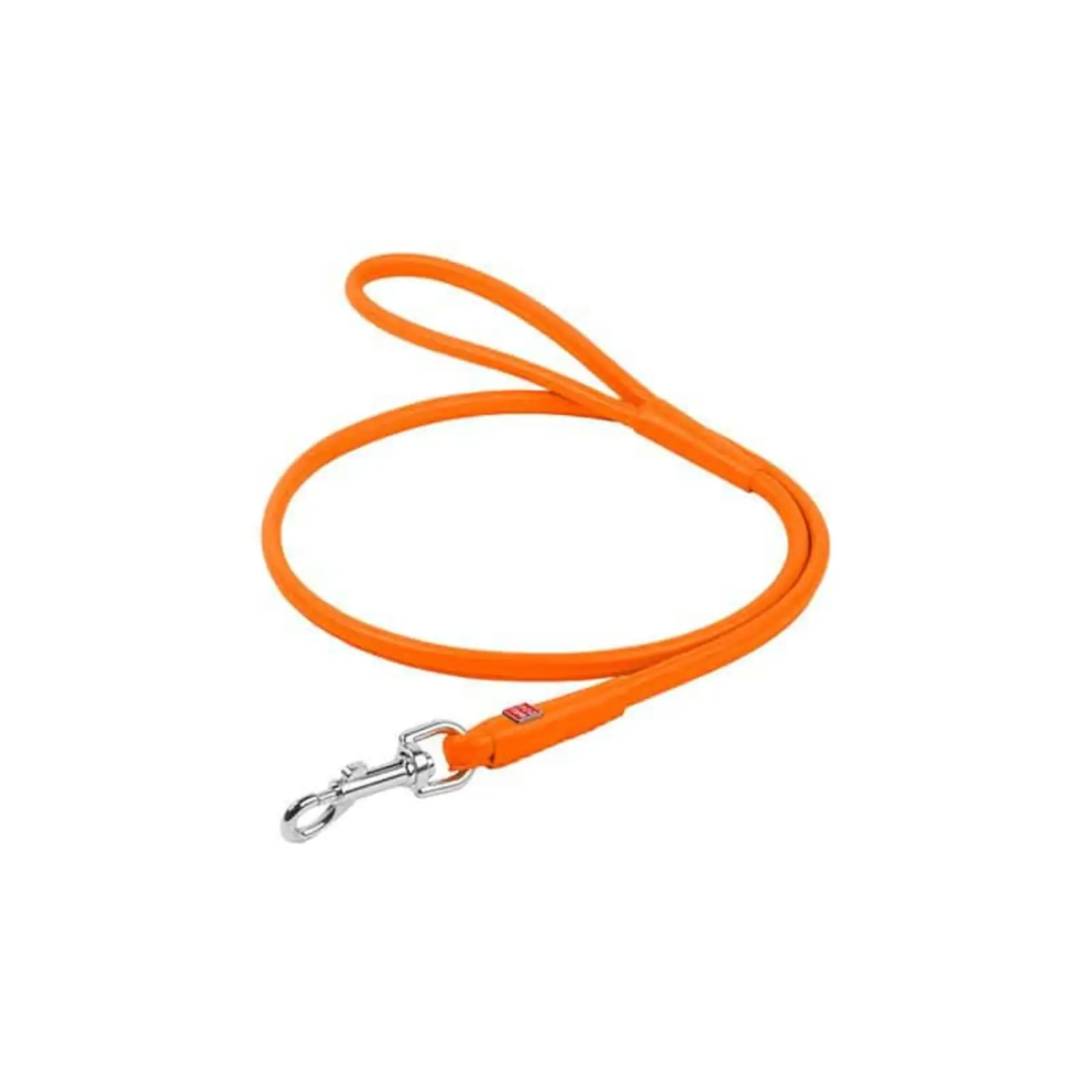 Waudog rundsyet læder førerline – 122 cm/6 mm – Orange by Wauwdog
