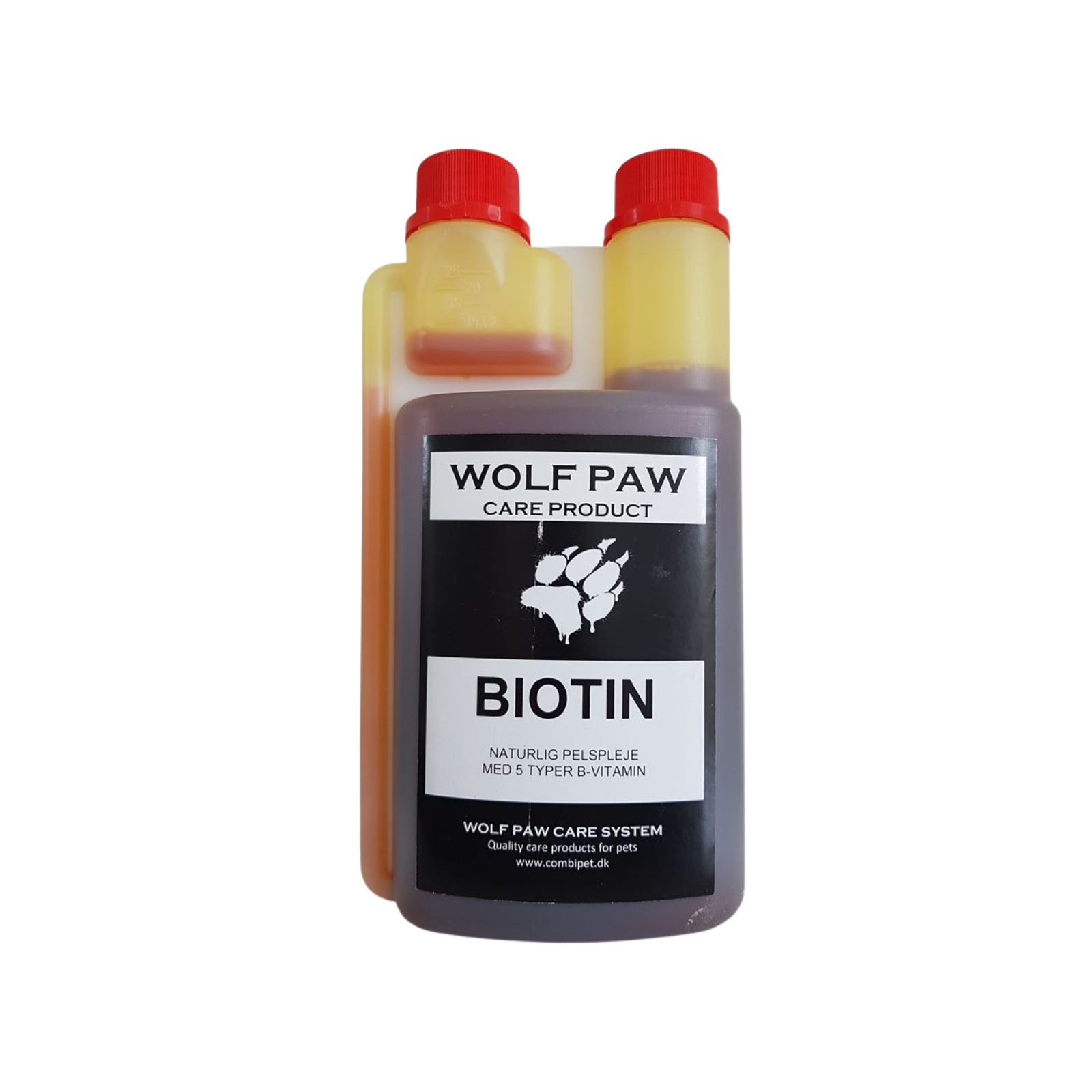 WolfPaw BIOTIN Flydende er et solidt, gennemprøvet tilskudsprodukt med hele 5 typer B-vitaminer + biotin, udviklet til målrettet hud- og pelspleje
