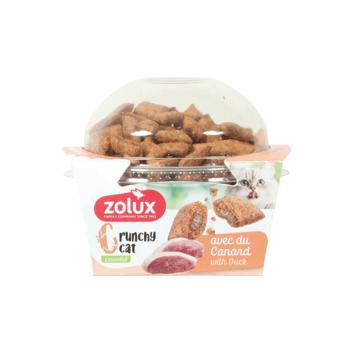 Zolux Crunchy Duck 80 g sprøde kattegodbidder med cremet fyld og and