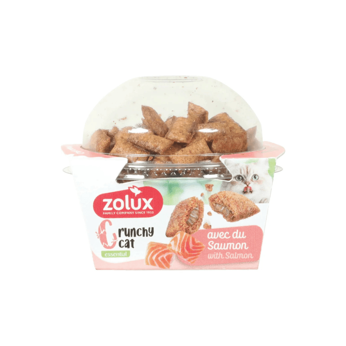 Zolux Crunchy Salmon 80 g sprøde kattegodbidder med cremet fyld og laks