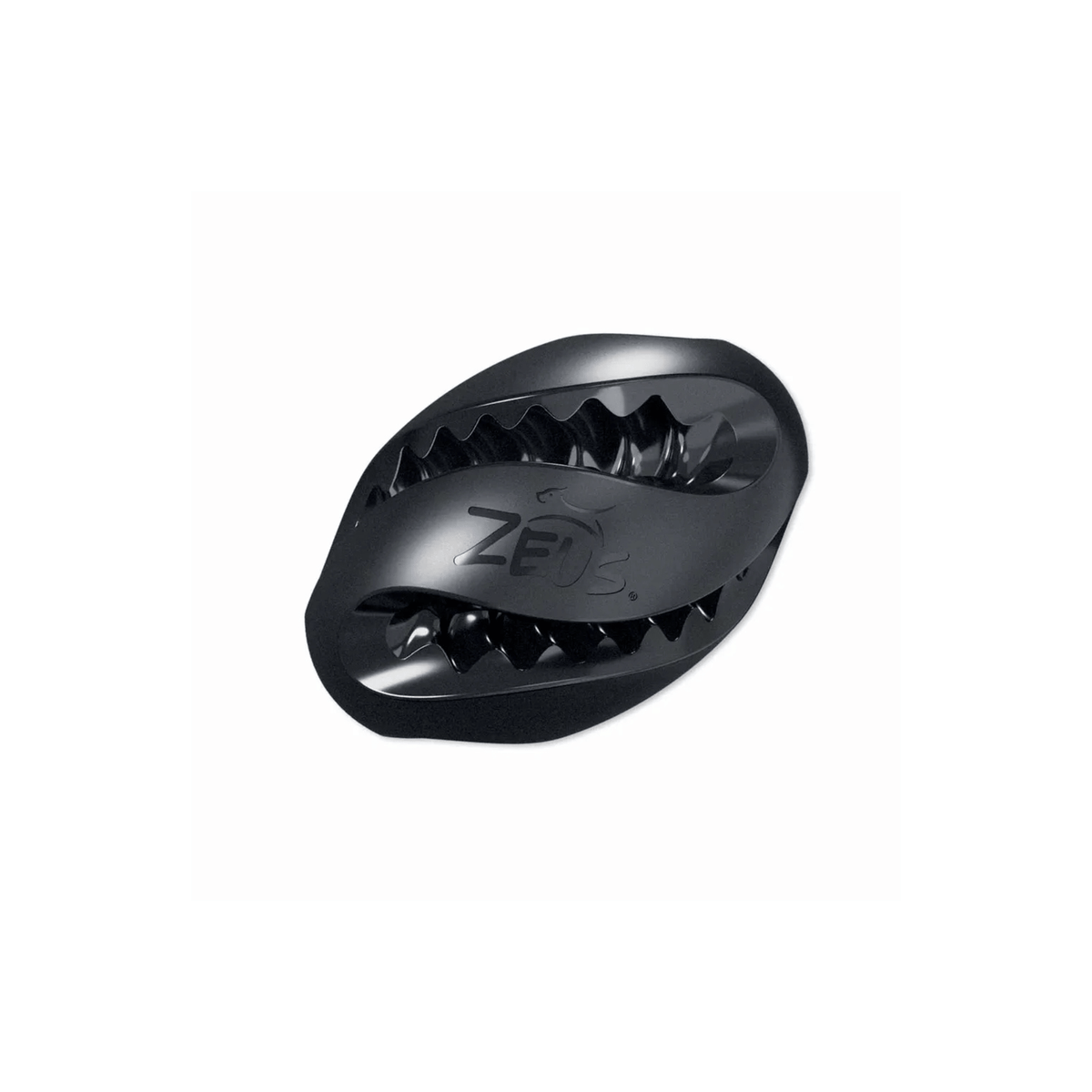 Zeus ChewChasers Treat Rugby Ball sort aktiveringslegetøj i naturgummi til hund
