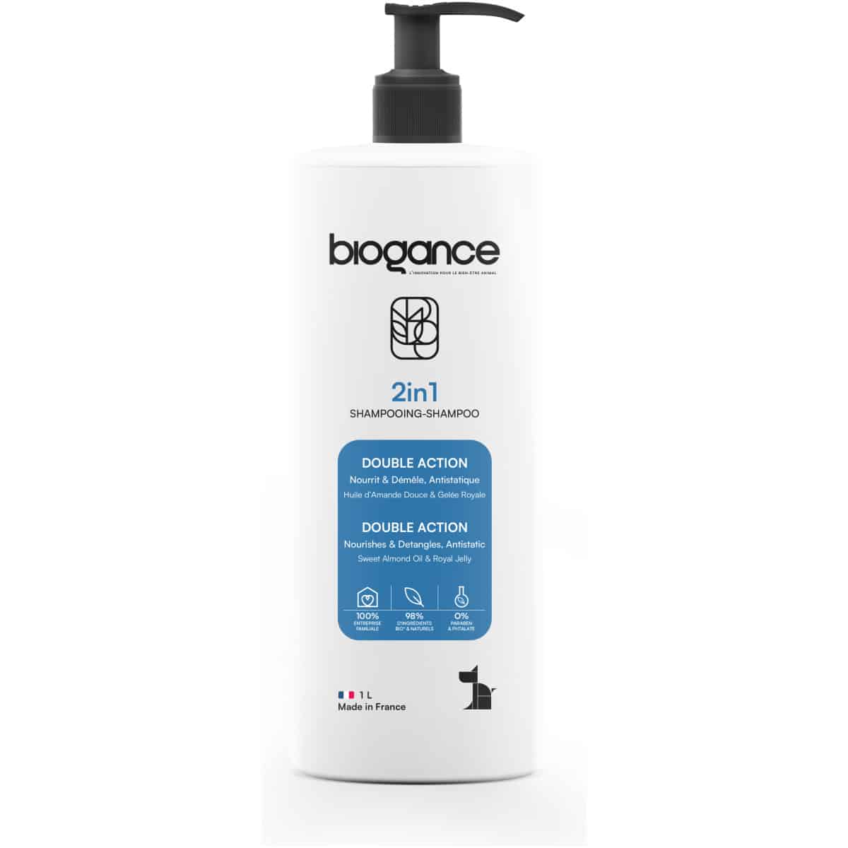 Hundeshampoo - Biogance Dog 2 i 1 - 98% Økologisk