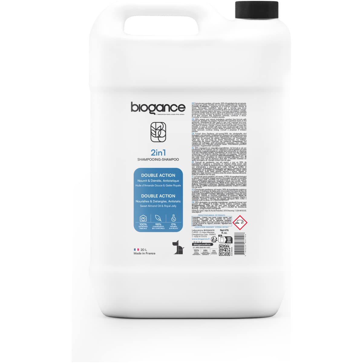 Hundeshampoo - Biogance Dog 2 i 1 - 98% Økologisk