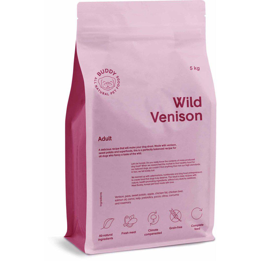Hundefoder - Buddy Wild Venison- Kornfri - FjeldgaardShop.dk Hundefoder Buddy