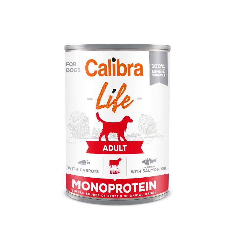 Vådfoder - Calibra Dog Adult Monoprotein Oksekød med Gulerødder 400 gr. - FjeldgaardShop.dk Vådfoder/dåsefoder til hunde Calibra