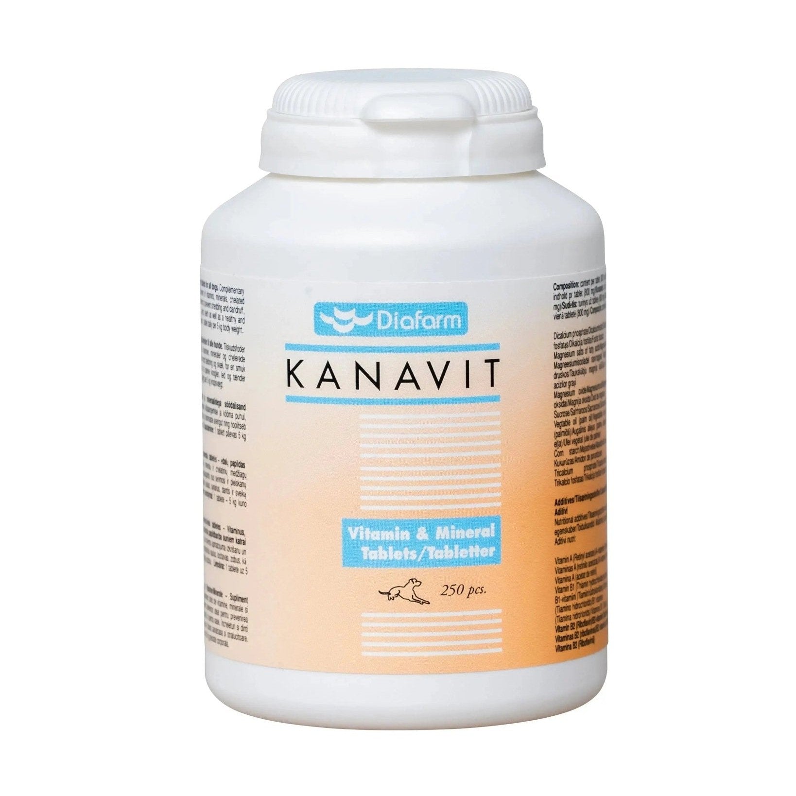 Diafarm Kanavit vitaminer og mineraler 100 stk.(EU) - FjeldgaardShop.dk Kosttilskud til hunde Diafarm