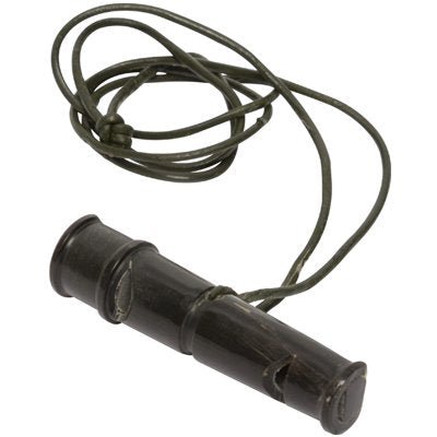 Dobbelt hundefløjte med læderhalsrem fra Buffalo - FjeldgaardShop.dk Tilbehør til hundetræning Vilofarm