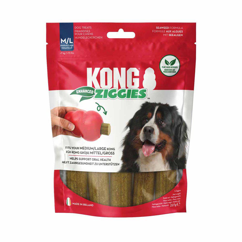 Kong Ziggies Enhanced M/l 227 gr. (EU) - FjeldgaardShop.dk Godbidder & snacks til hunde KONG