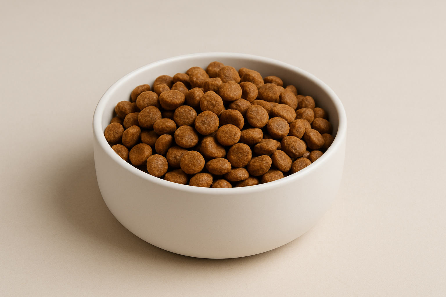 kun med hundefoder og skål