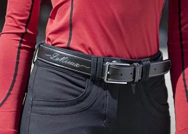 LeMieux Signature Leather Belt, Sort - Large/XLarge - FjeldgaardShop.dk Rideudstyr LeMieux